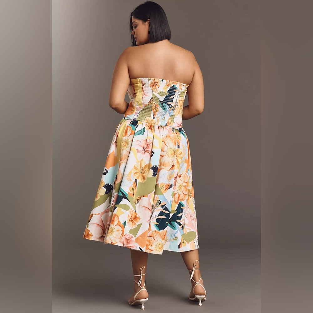 NWT!! Anthropologie Drop-Waist Floral Dress - Picture 2 of 9